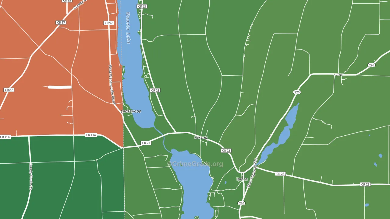 Weston, NY Map of Theft Rates