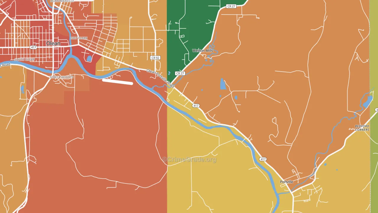 Westons Mills, NY Map of Theft Rates