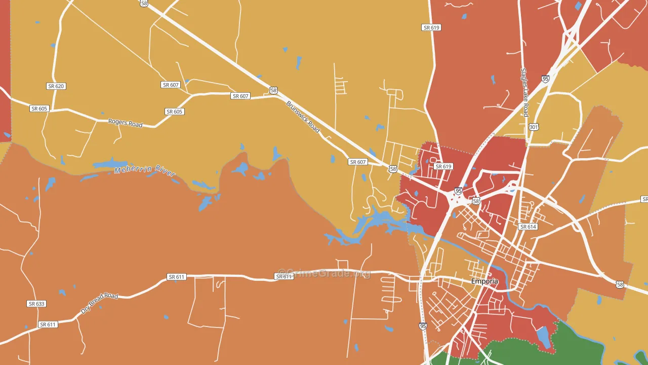 Westover Hills, VA Map of Theft Rates