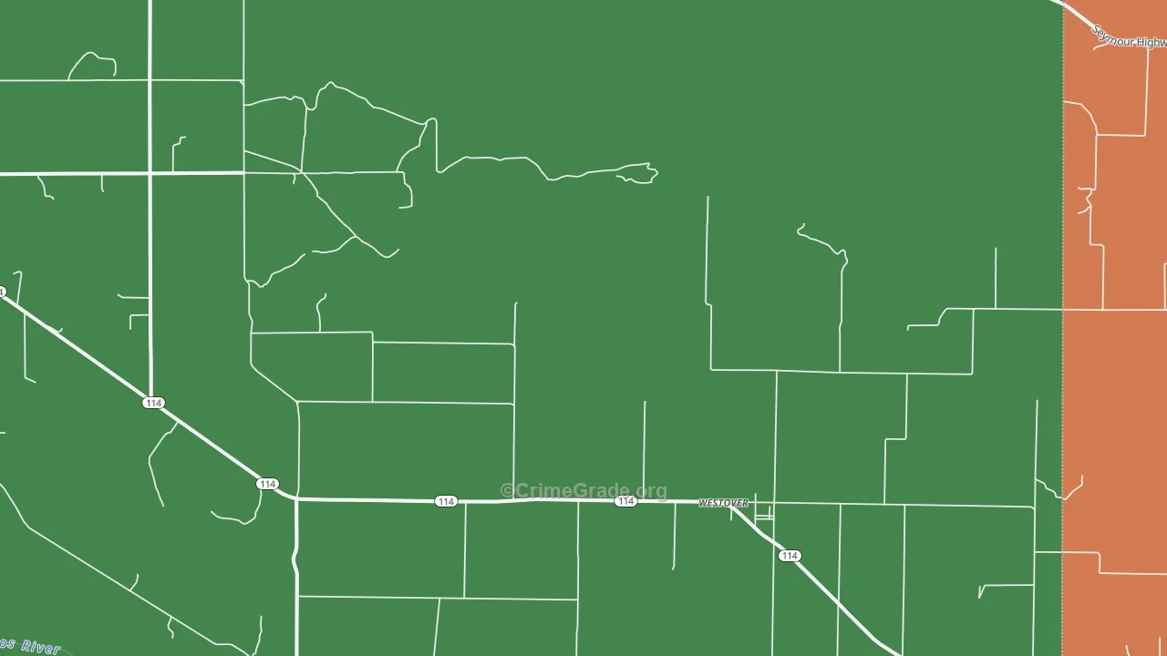 Westover, TX Map of Theft Rates