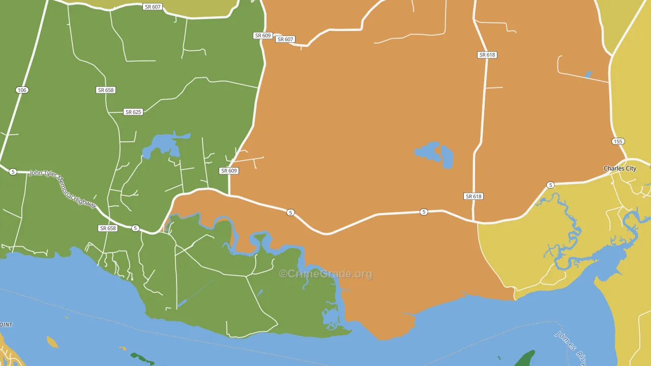 Westover, VA Map of Theft Rates
