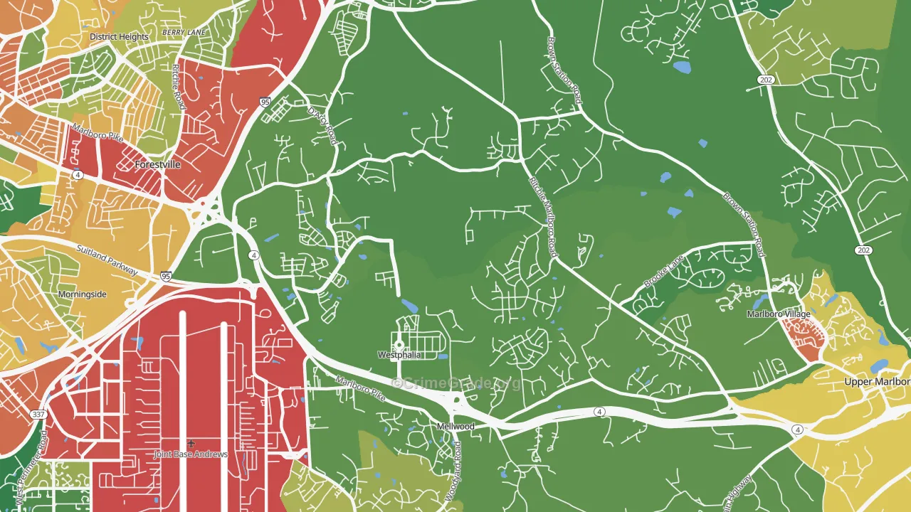 Westphalia, MD Map of Theft Rates