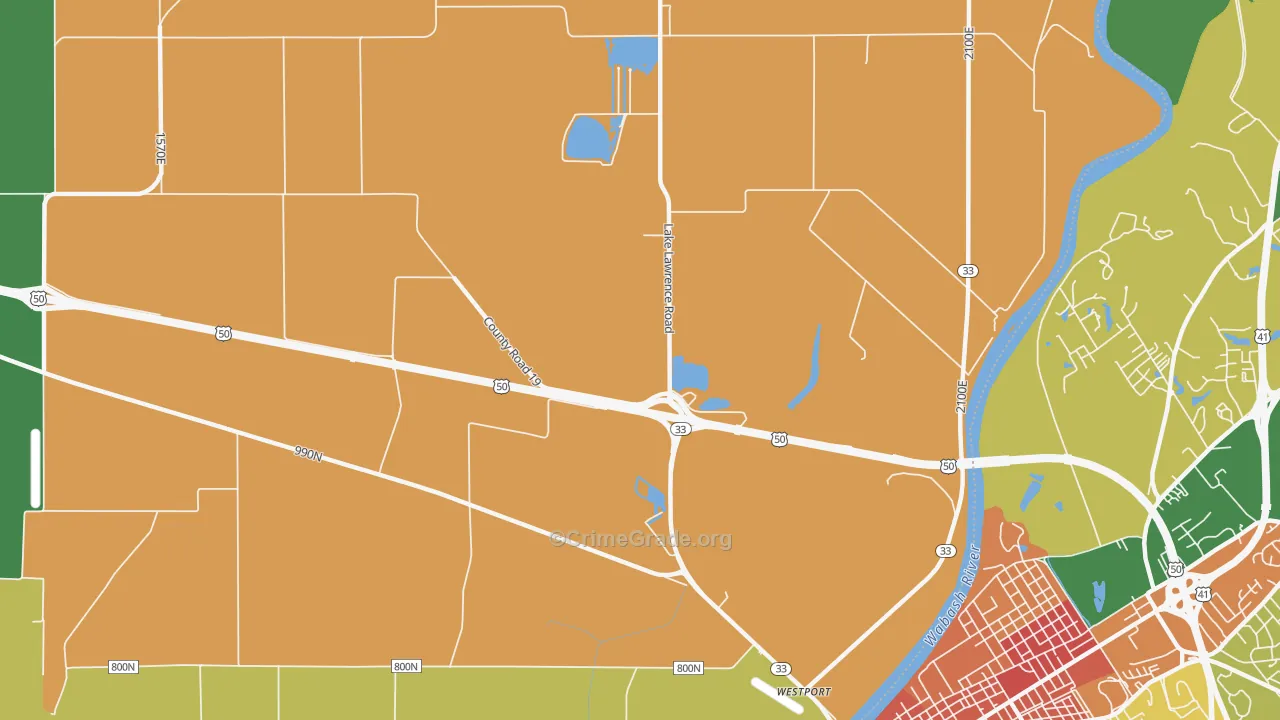 Westport, IL Map of Theft Rates