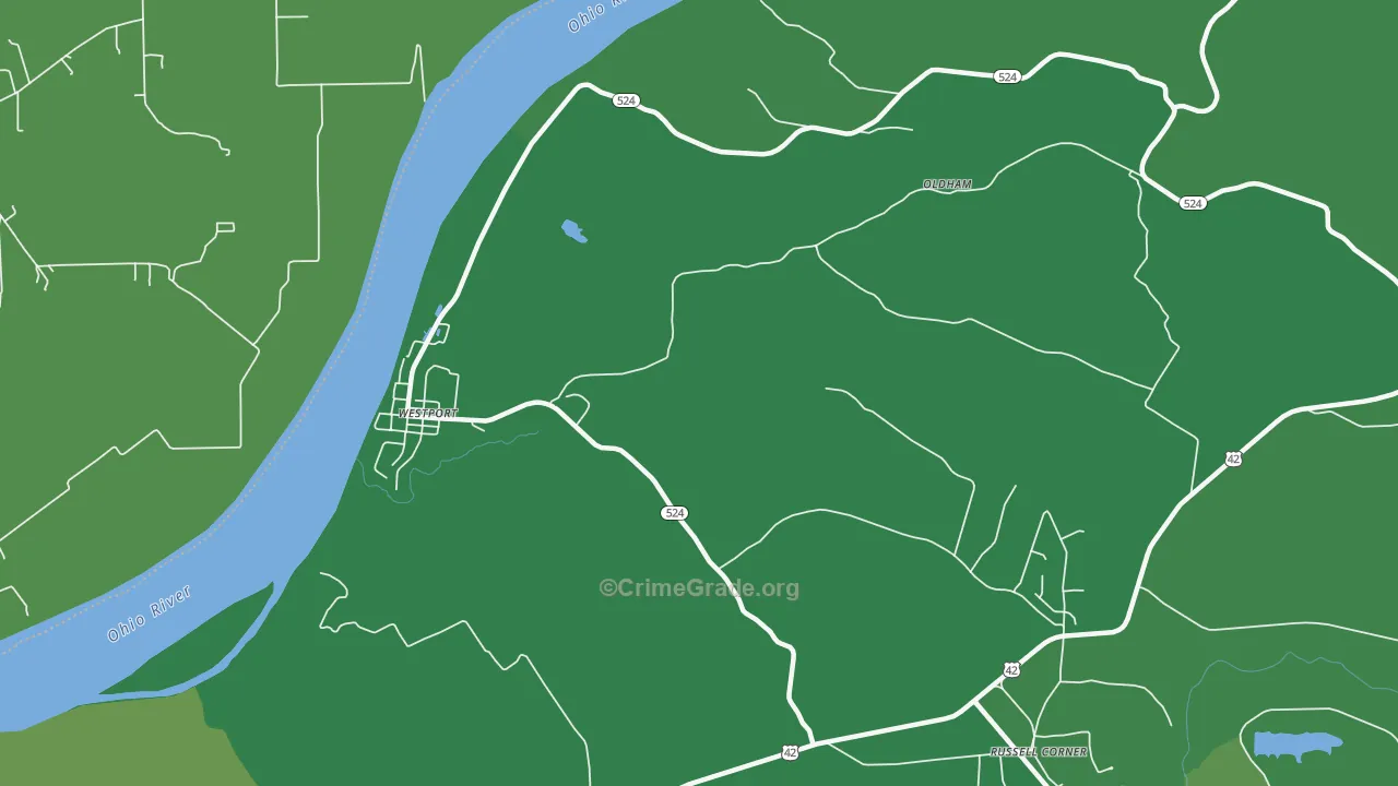 Westport, KY Map of Theft Rates