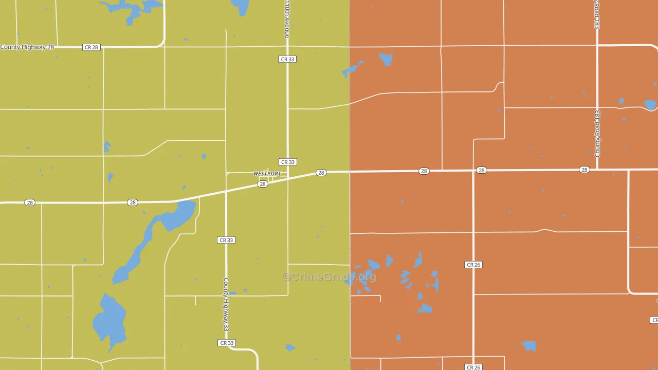 Westport, MN Map of Theft Rates