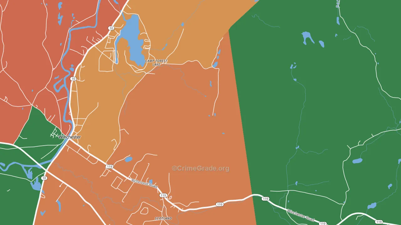 Westport, NH Map of Theft Rates