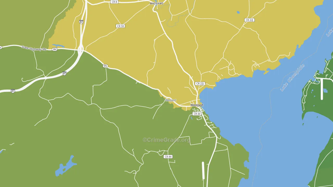 Westport, NY Map of Theft Rates