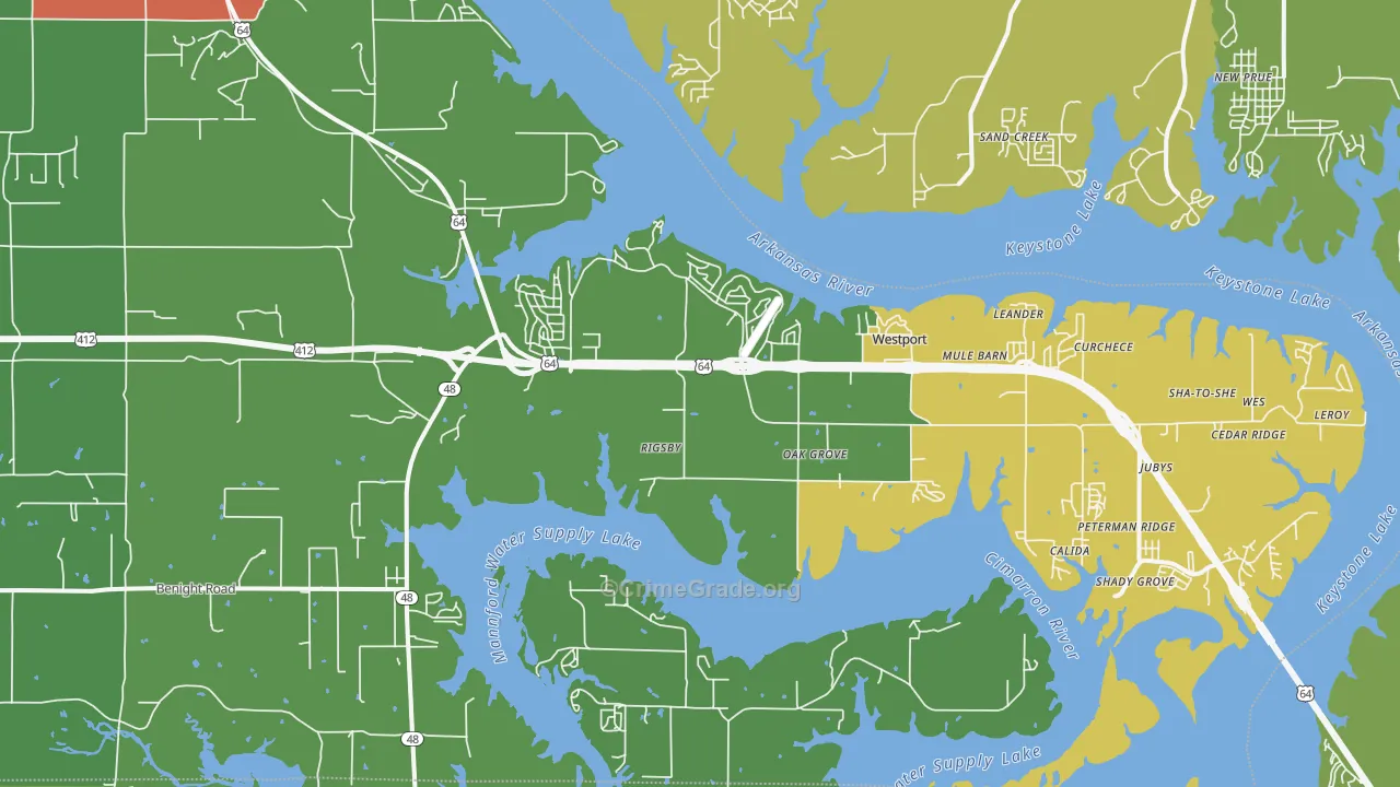 Westport, OK Map of Theft Rates