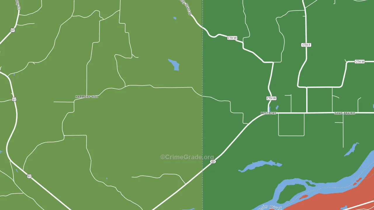 Westport, WI Map of Theft Rates