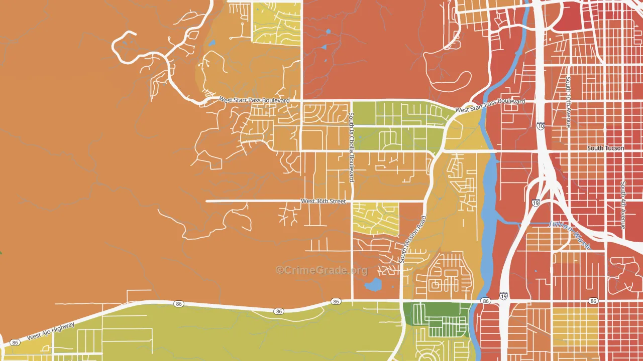 Westside Development, Tucson, AZ Map of Theft Rates