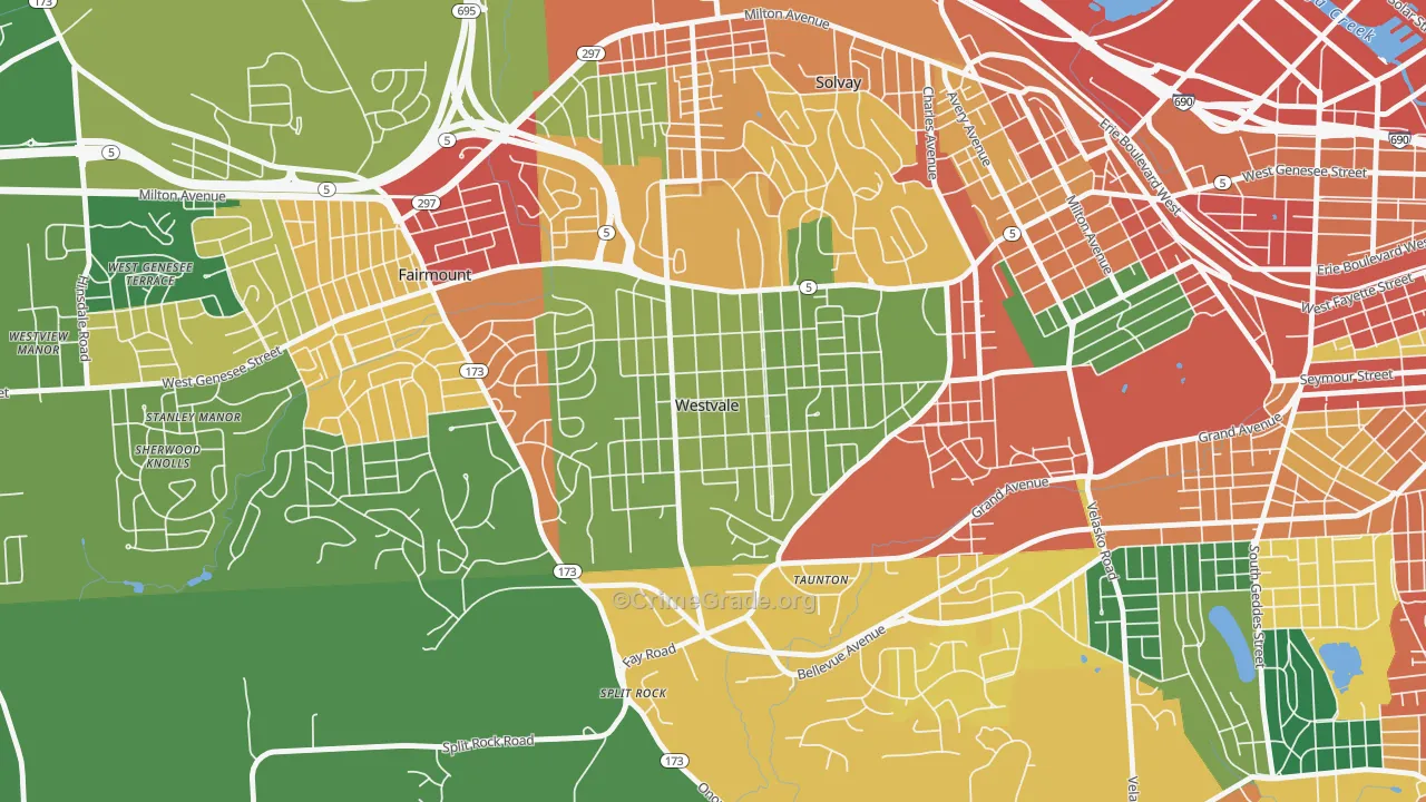 Westvale, NY Map of Theft Rates