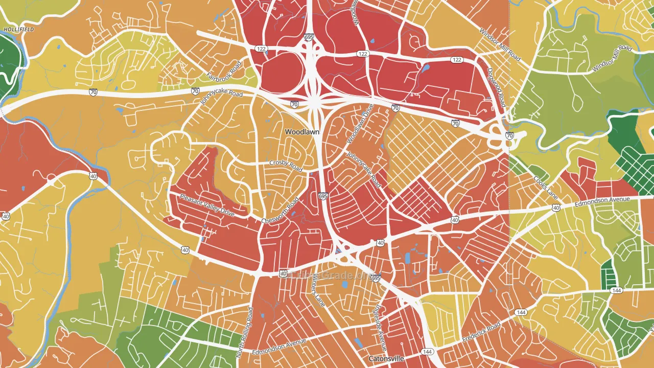 Westview Park, Woodlawn, MD Map of Theft Rates