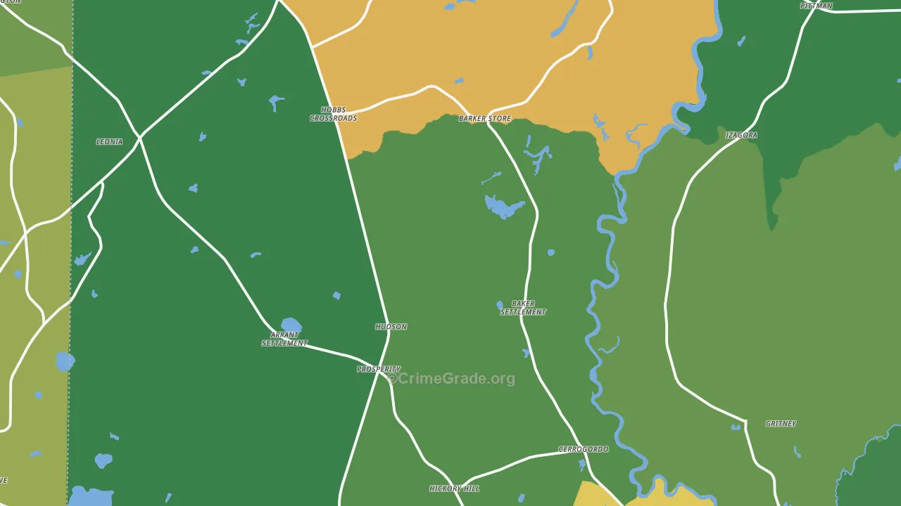 Westville, FL Map of Theft Rates