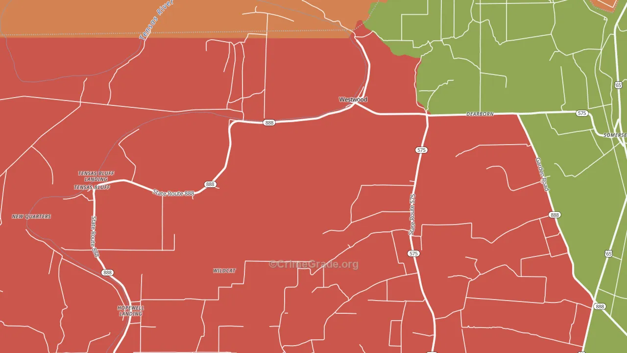 Westwood, LA Map of Theft Rates