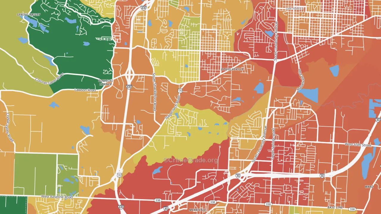 Westwood, Little Rock, AR Map of Theft Rates