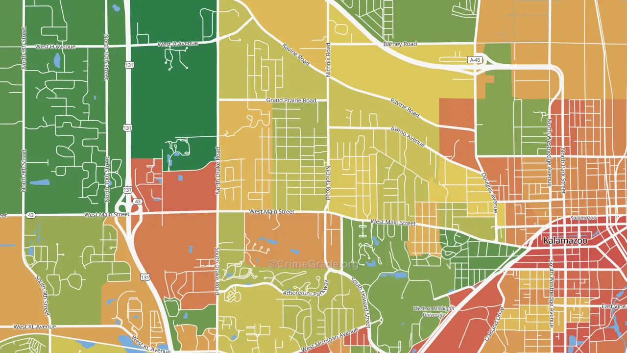 Westwood, MI Map of Theft Rates