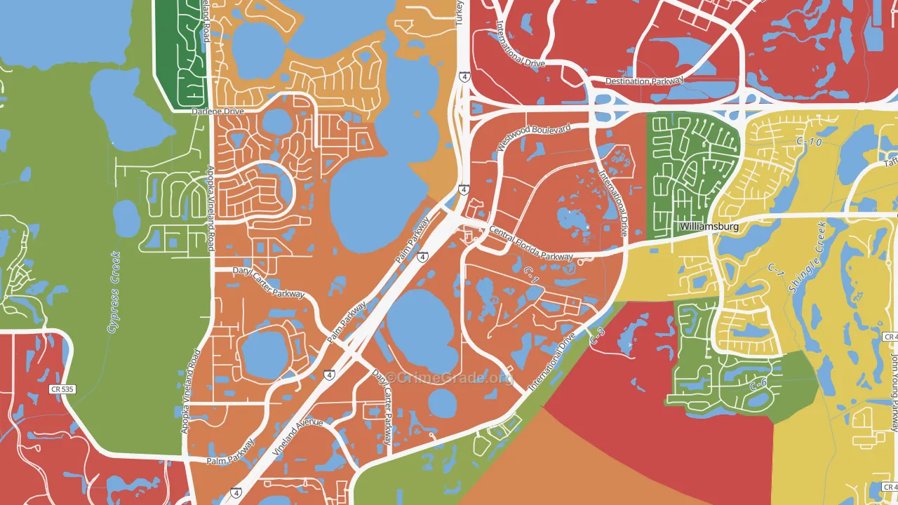 Westwood, Orlando, FL Map of Theft Rates