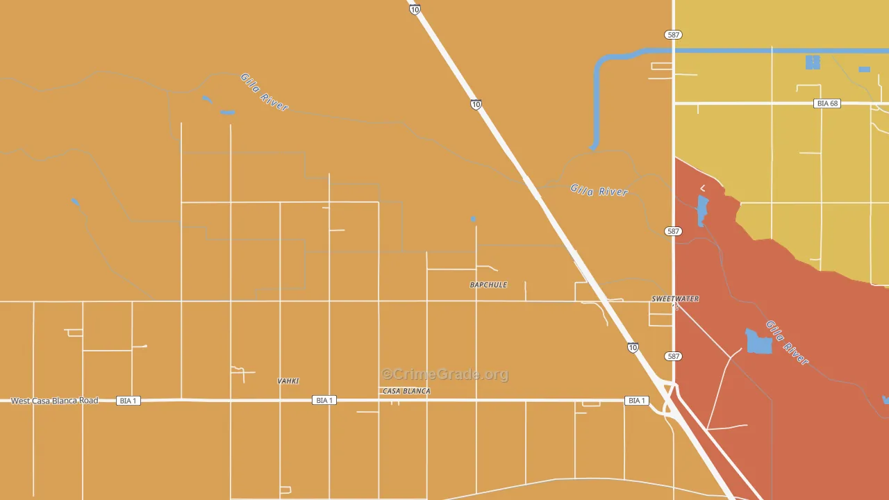 Wet Camp Village, AZ Map of Theft Rates