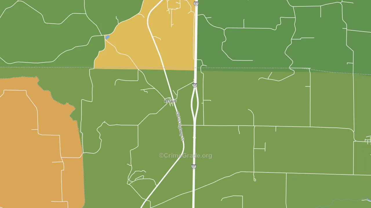 Wetaug, IL Map of Theft Rates