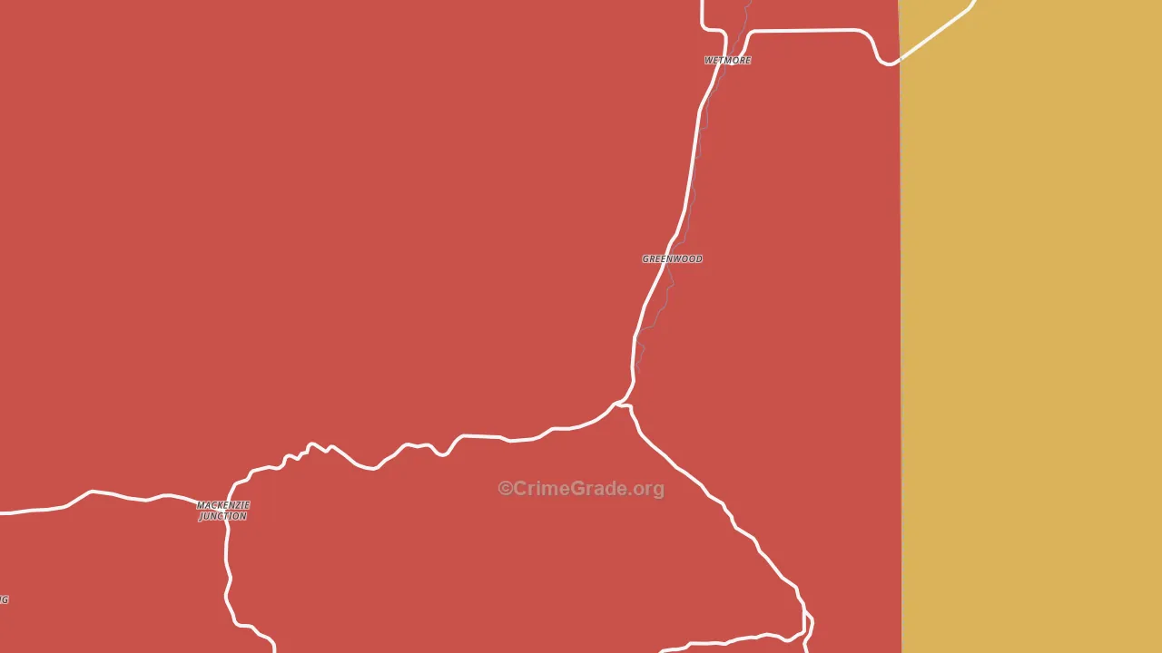 Wetmore, CO Map of Theft Rates