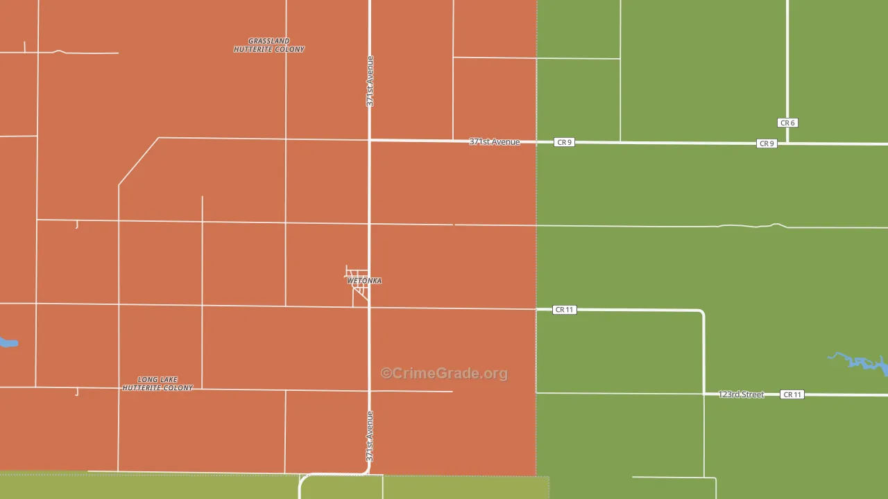 Wetonka, SD Map of Theft Rates