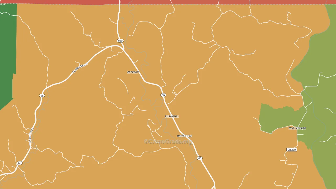 Weyanoke, LA Map of Theft Rates