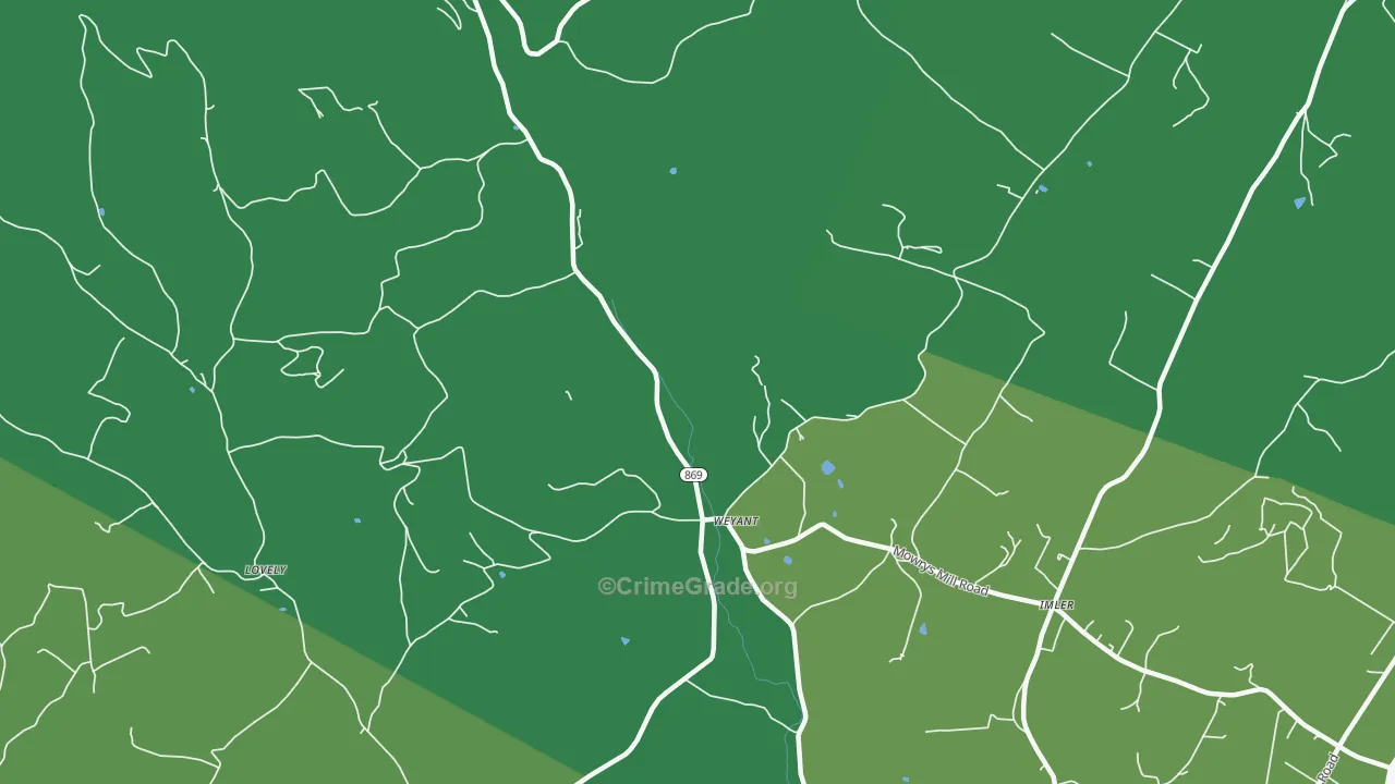 Weyant, PA Map of Theft Rates