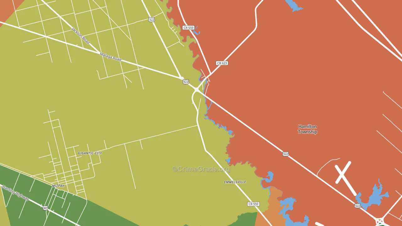 Weymouth, NJ Map of Theft Rates
