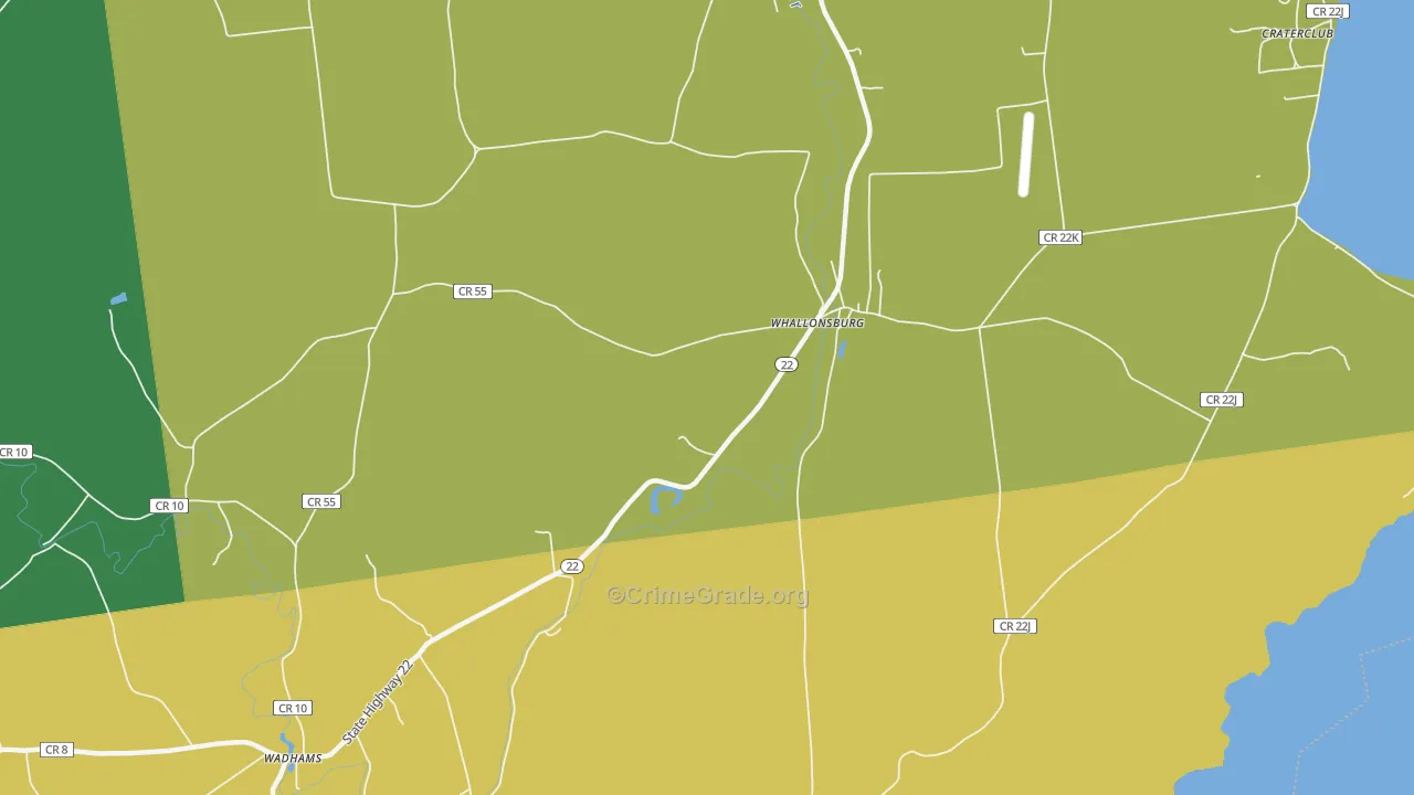Whallonsburg, NY Map of Theft Rates
