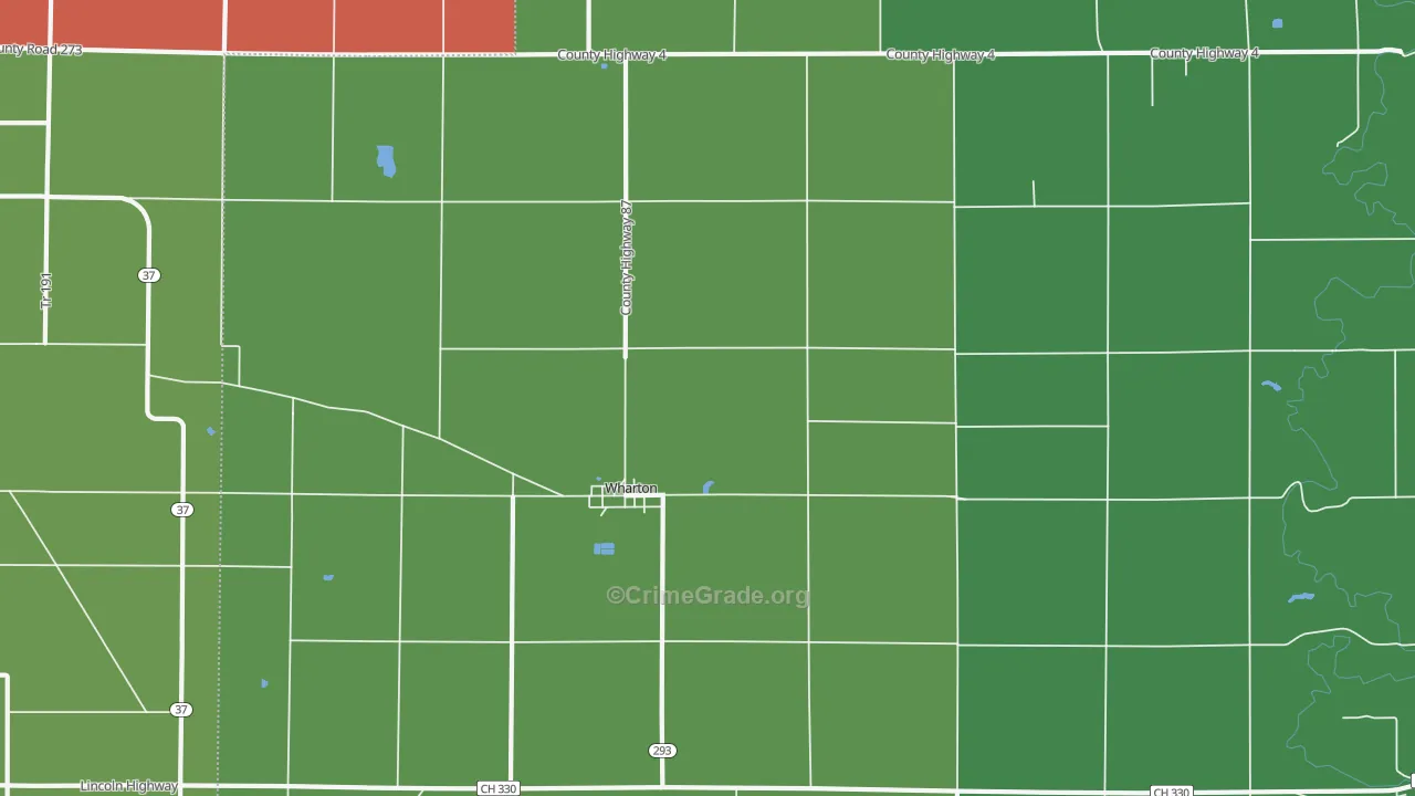Wharton, OH Map of Theft Rates