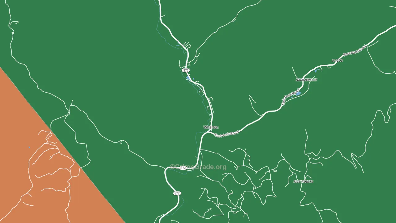 Wharton, PA Map of Theft Rates