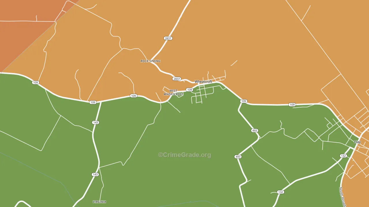 Wheatcroft, KY Map of Theft Rates