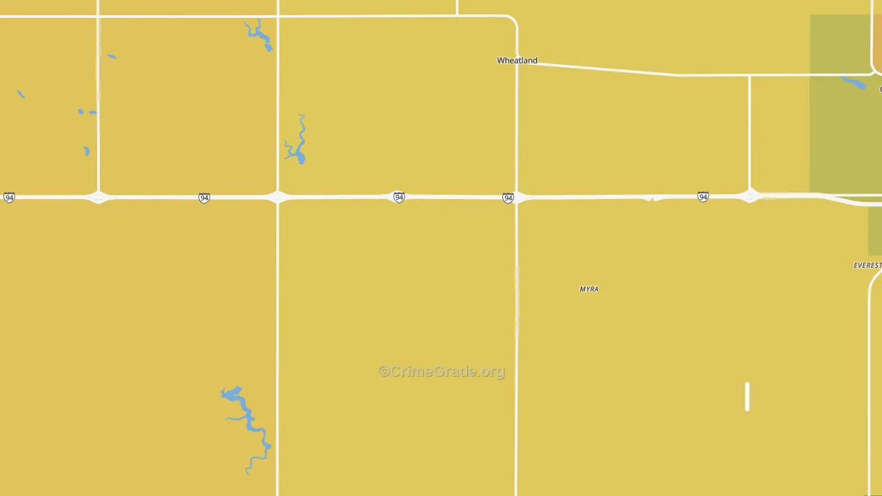 Wheatland, ND Map of Theft Rates
