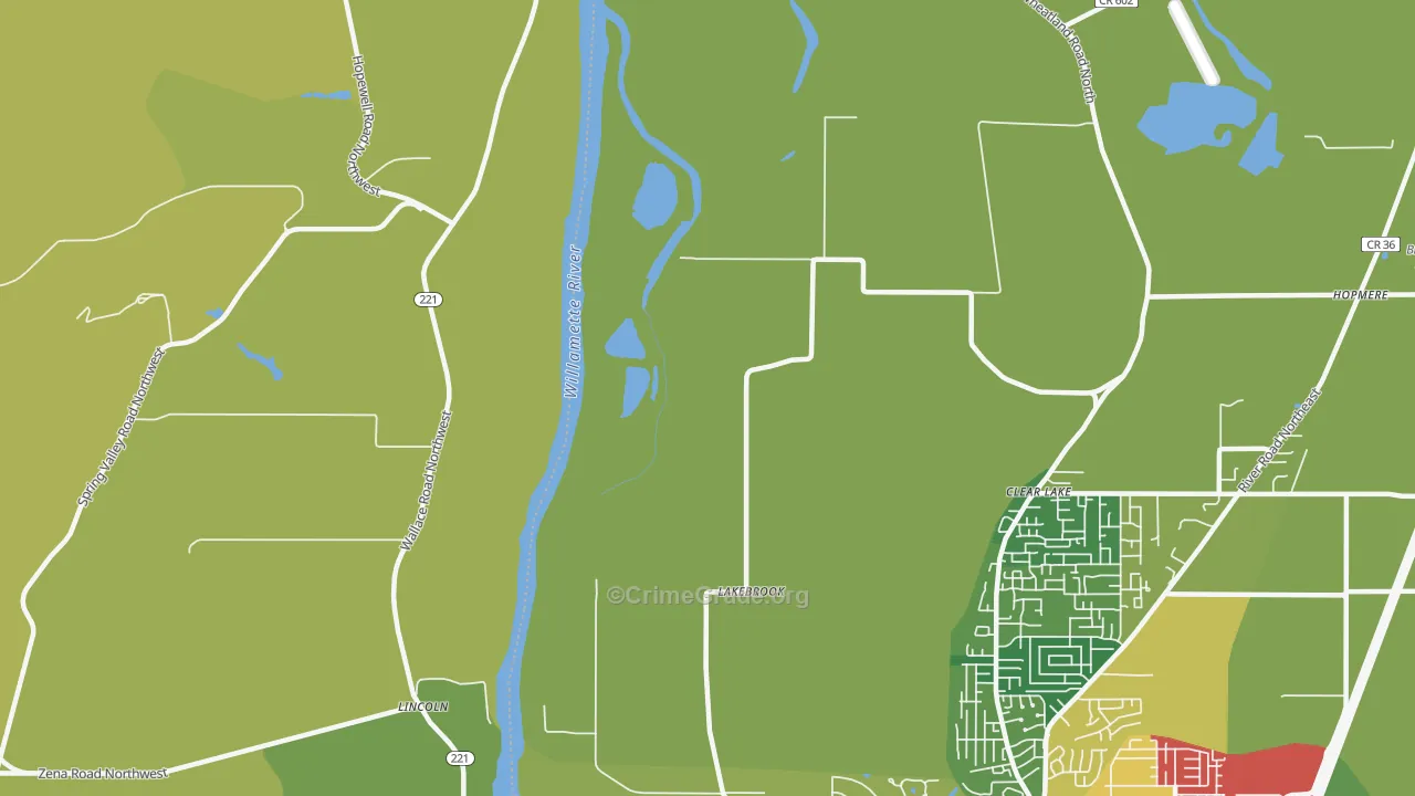 Wheatland, OR Map of Theft Rates