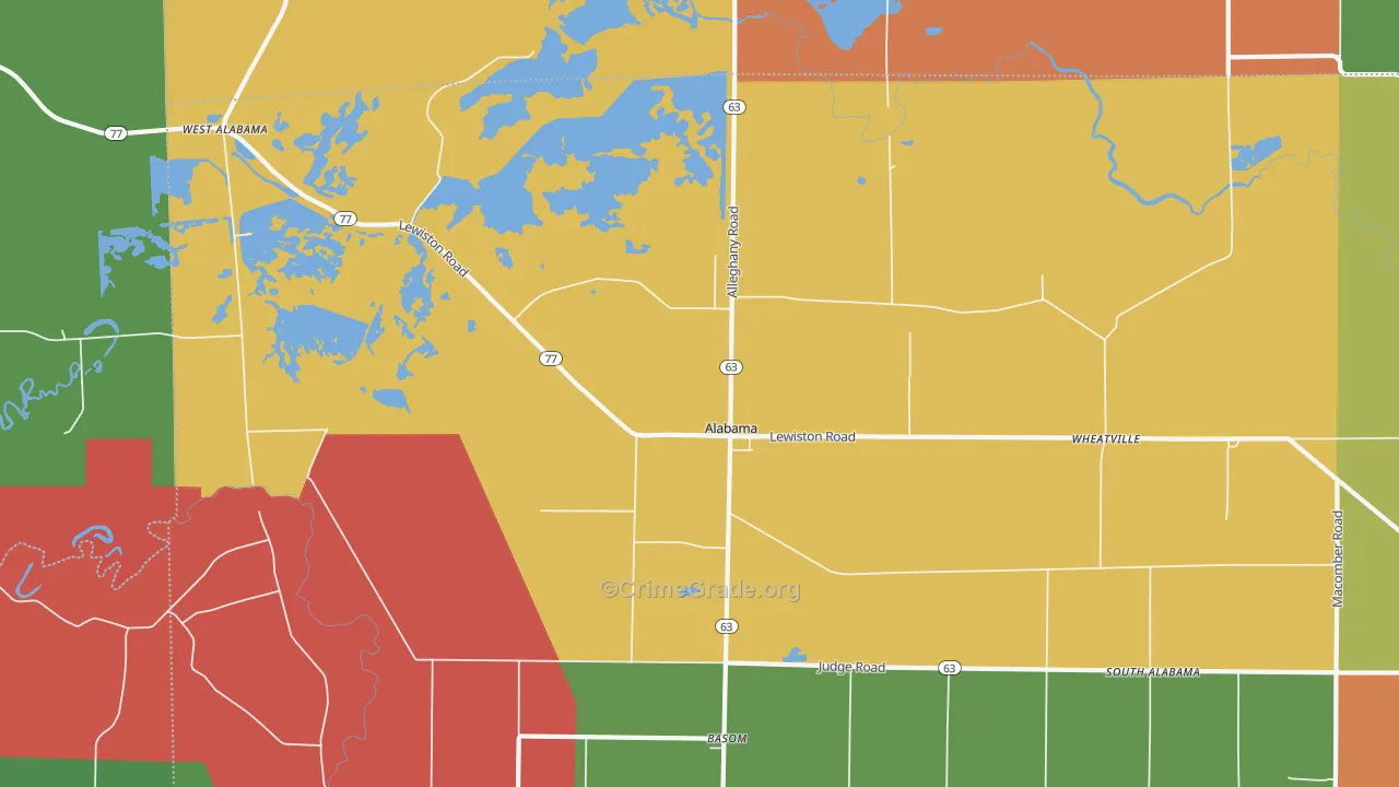 Wheatville, NY Map of Theft Rates