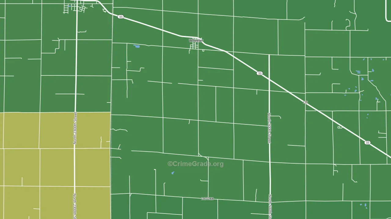 Wheeler, IL Map of Theft Rates
