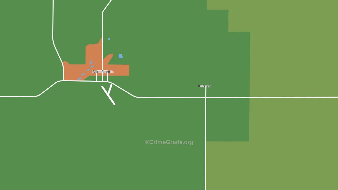 Wheeler, KS Map of Theft Rates