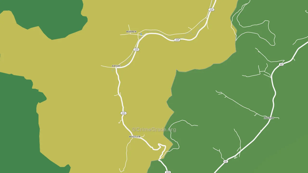 Wheeler, KY Map of Theft Rates