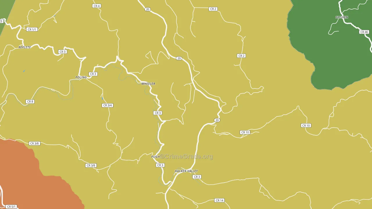Wheeler, WV Map of Theft Rates
