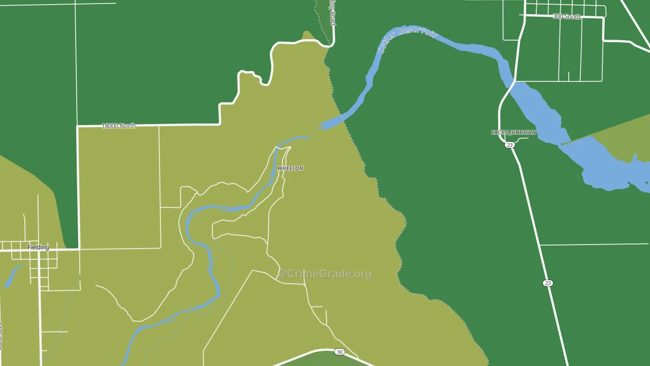 Wheelon, UT Map of Theft Rates