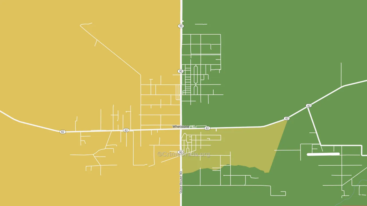 Whetstone, AZ Map of Theft Rates