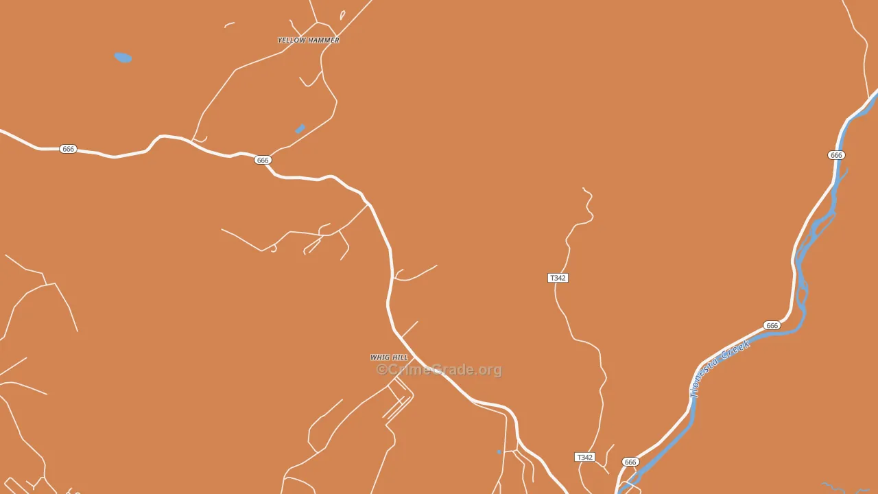 Whig Hill, PA Map of Theft Rates
