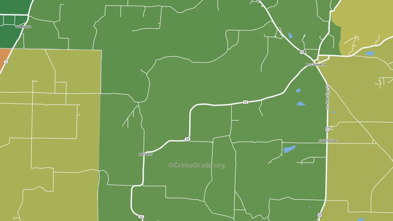 Whipple, AR Map of Theft Rates