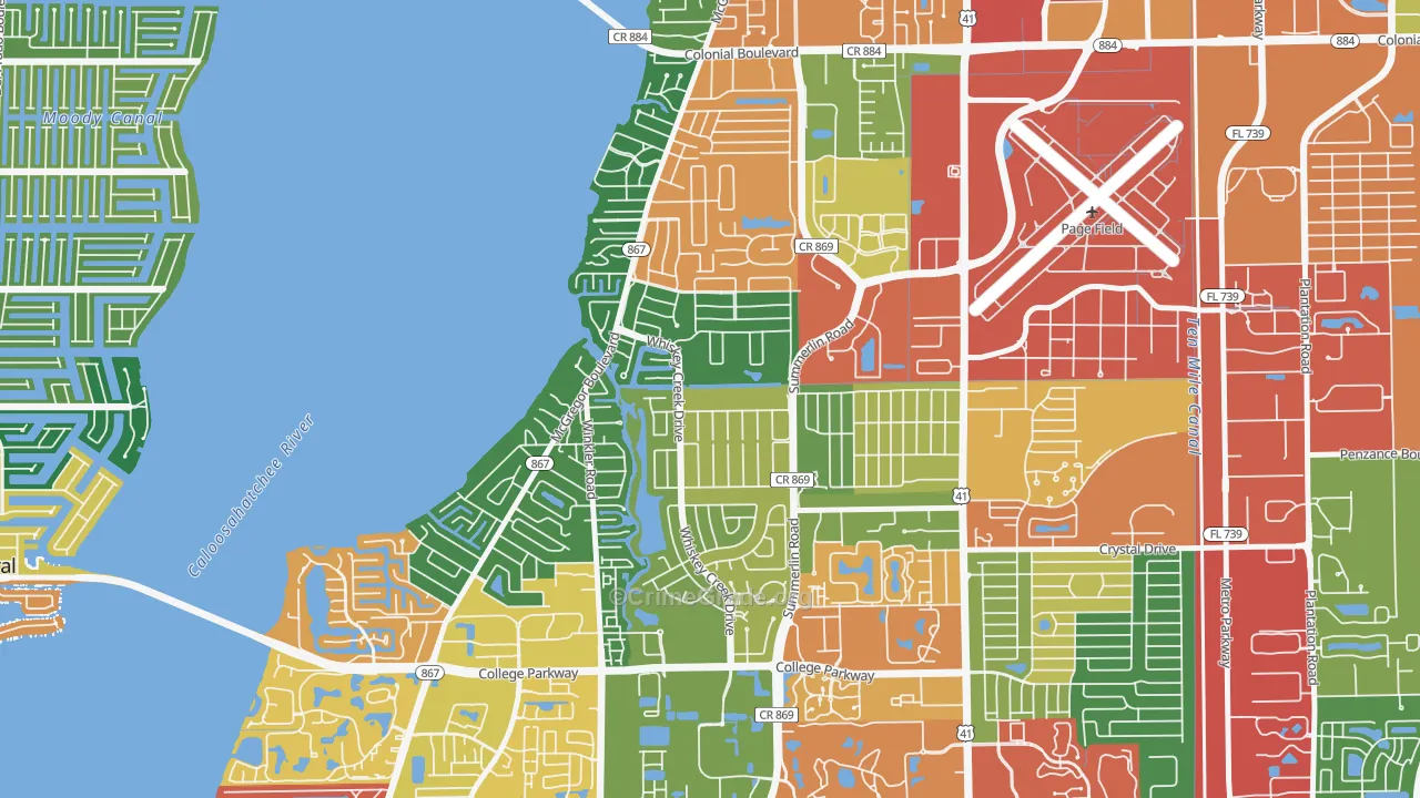 Whiskey Creek, FL Map of Theft Rates