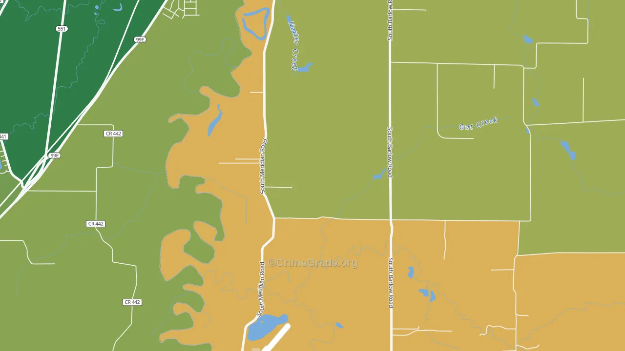 Whiskey Hill, OR Map of Theft Rates