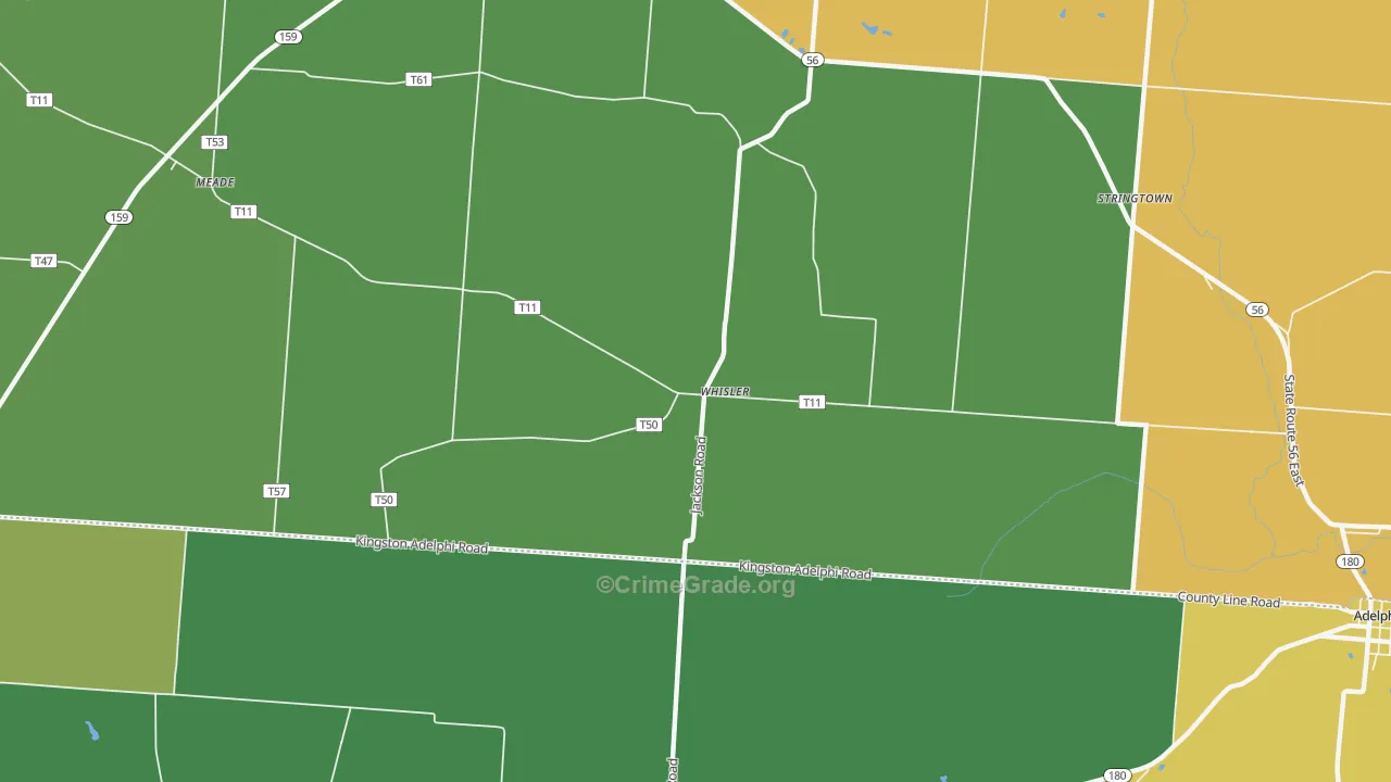 Whisler, OH Map of Theft Rates