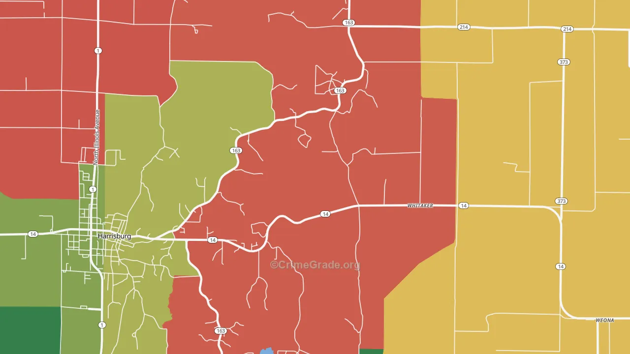 Whitaker, AR Map of Theft Rates
