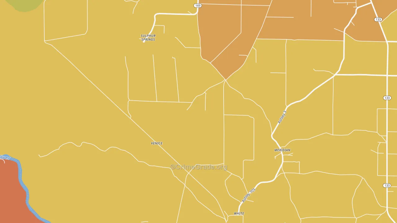 White, AR Map of Theft Rates