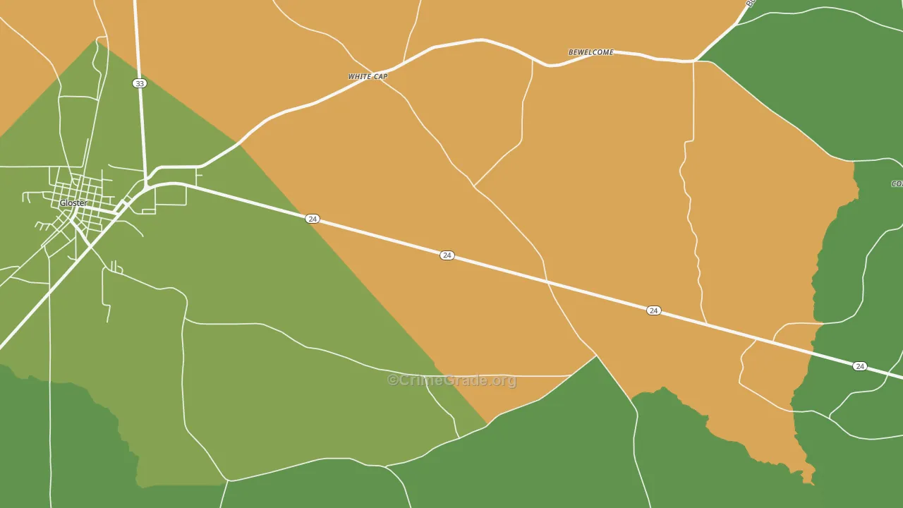 White Cap, MS Map of Theft Rates