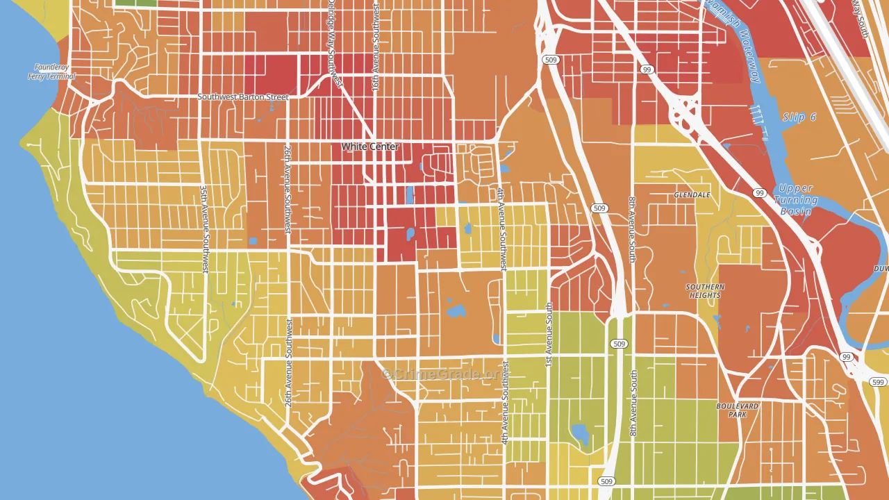 White Center, WA Map of Theft Rates
